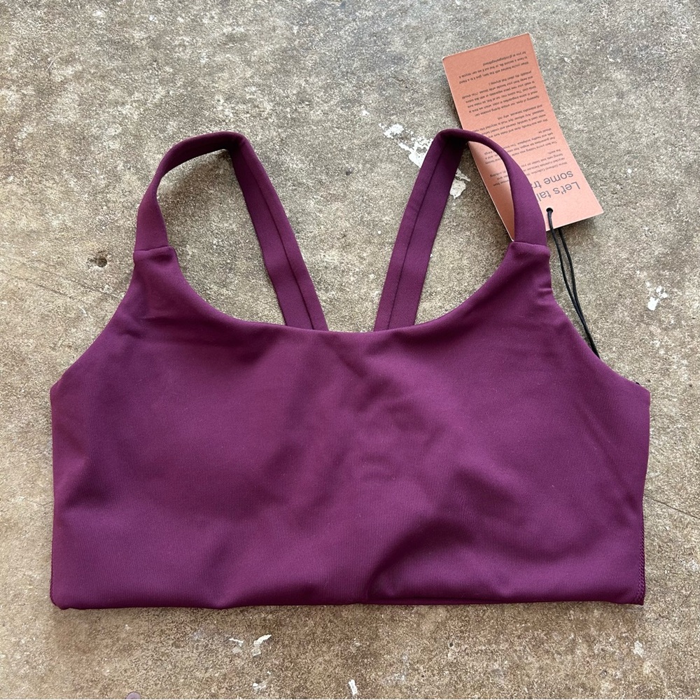 Girlfriend collective plum lightly padded sports bra